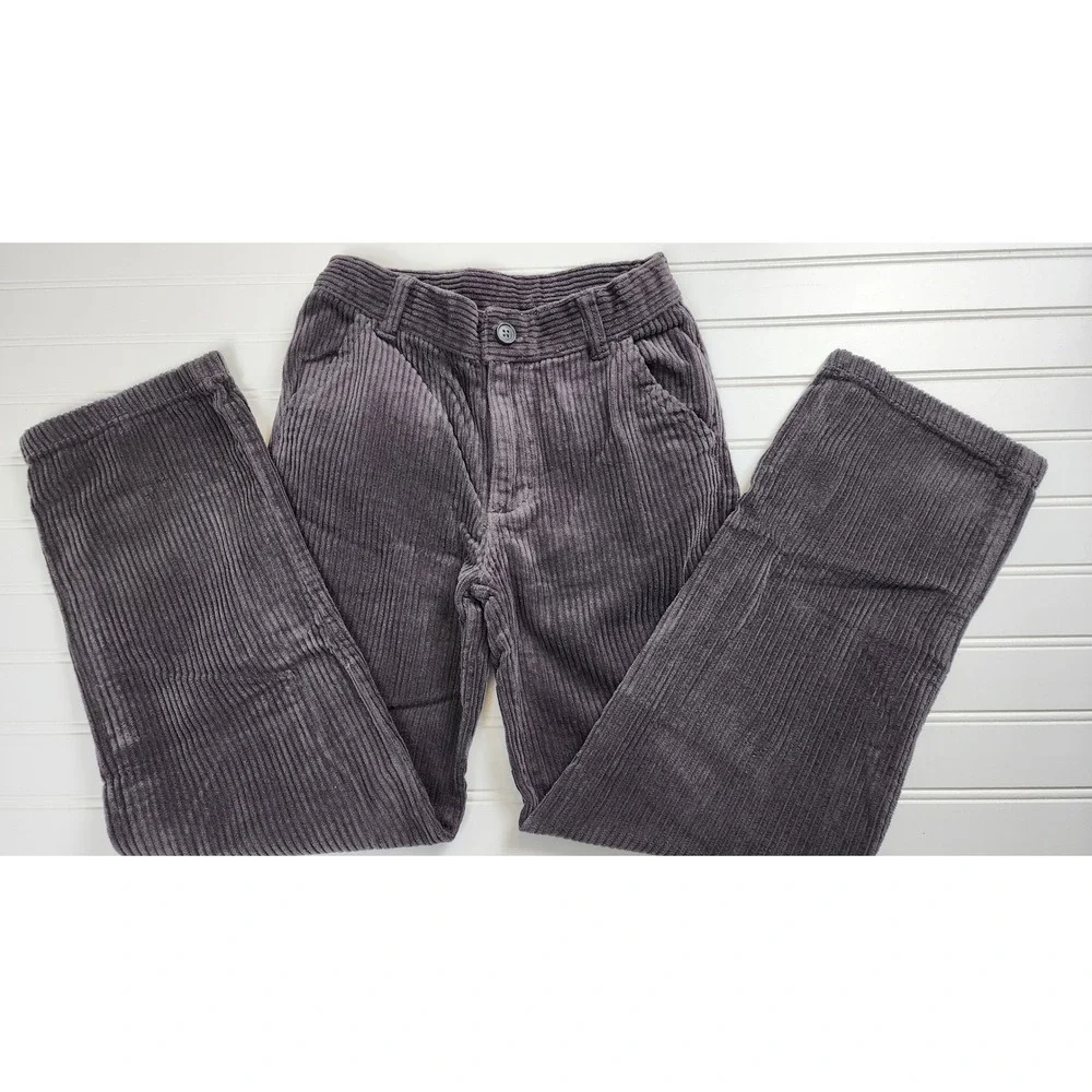 Gymboree Boys Gray‎ Corduroy Pants Size 8 Adjustable Waist Soft Feel Casual